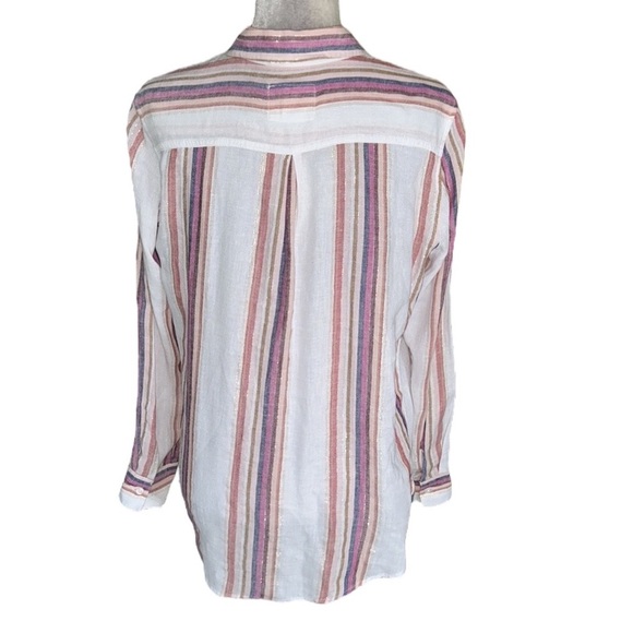 Rails Charli Jewel Stripe Metallic Gold Button Down Shirt - S - Picture 8 of 16